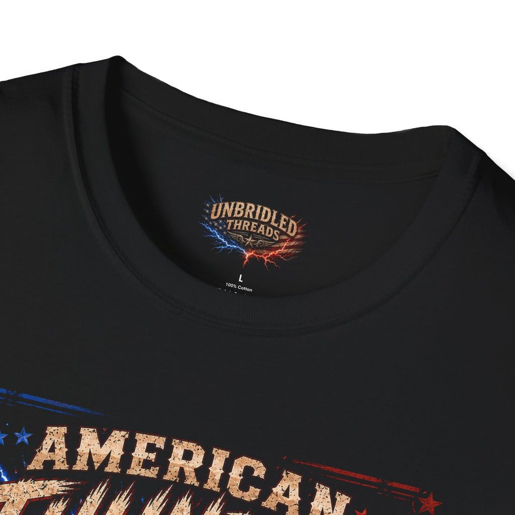 American Thunder & LIghting  Patriotic Black T-Shirt