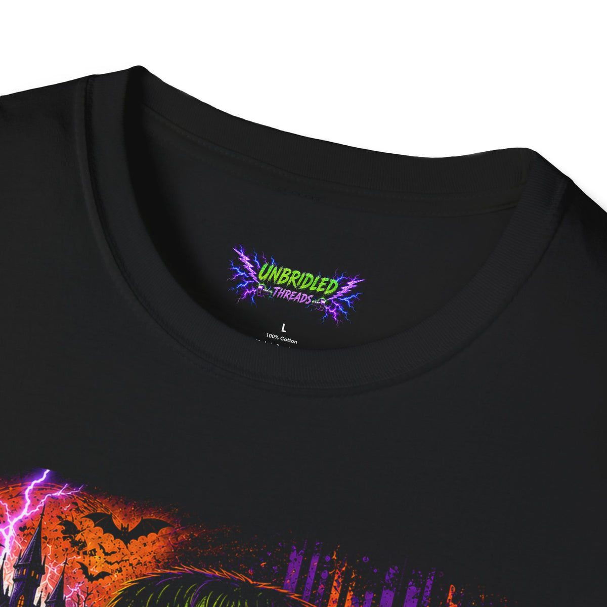 Frankly I Don't Care Frankenstein On Black T-Shirt —Vibrant Color Tee