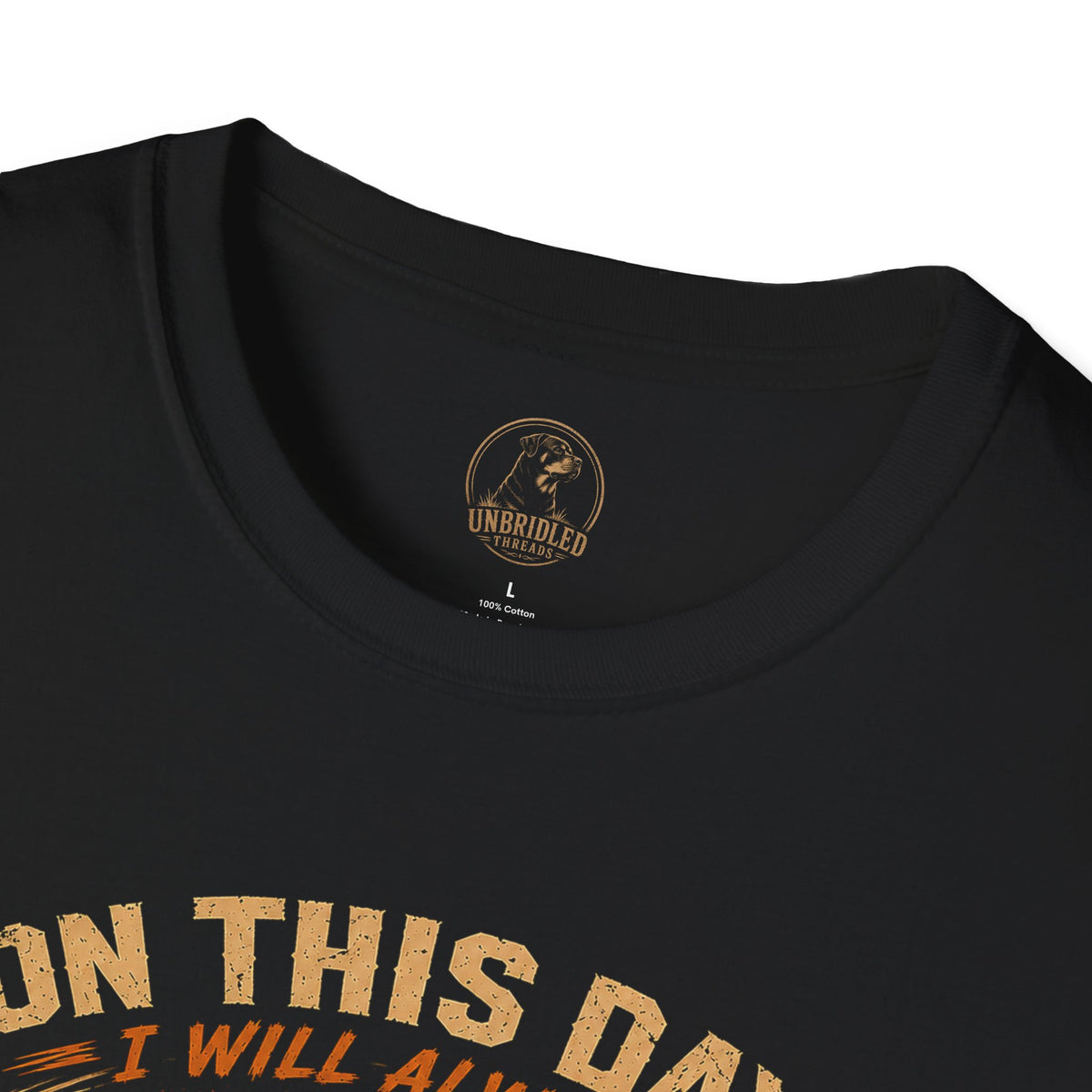 "On This Day I Will Always Protect You with My Life" Rottweiler Pup And Child Grphic On Black T-shirt