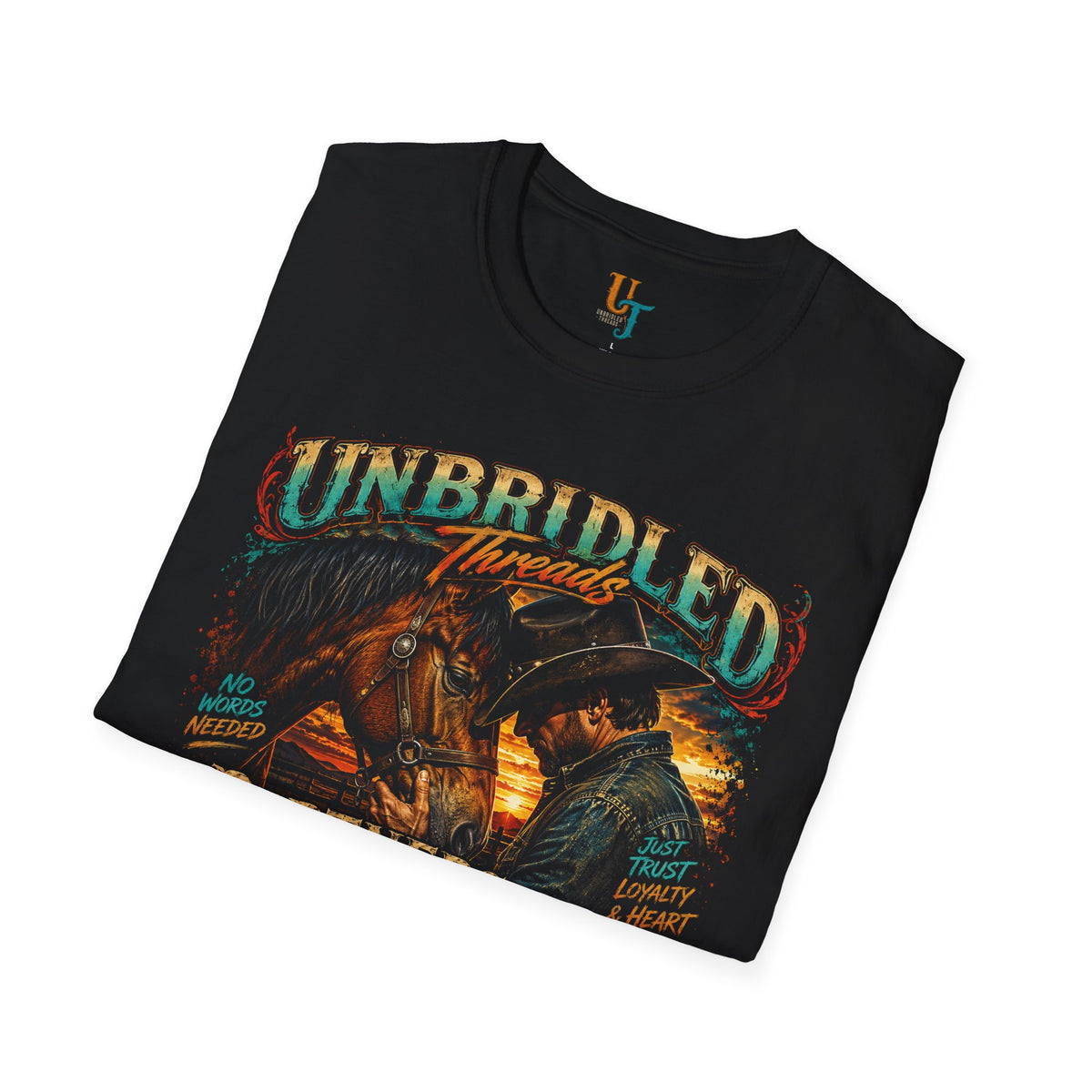 Unbridled Threads Horse Graphic T-Shirt — "Partnership Built On Silent Understanding" Western Tee