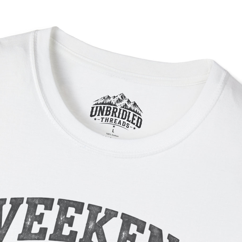 'Weekend Forecast: Chance of Drinking' Camping Graphic T-Shirt / Black, Red, Sport Gray and Natrual Colors