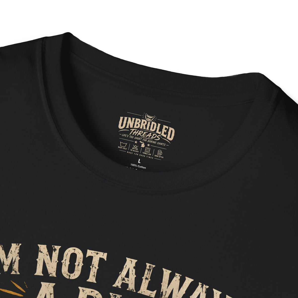 "I'm Not Always a Dick" Vintage Beer Humor Graphic Black Tee