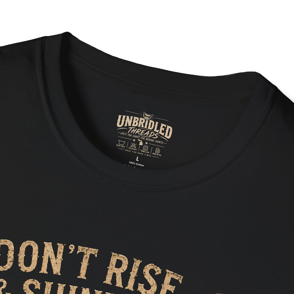 Funny Coffee T-Shirt  "I Don't Rise & Shine, I Caffeinate & Hate Everyone"  Graphic Black Tee