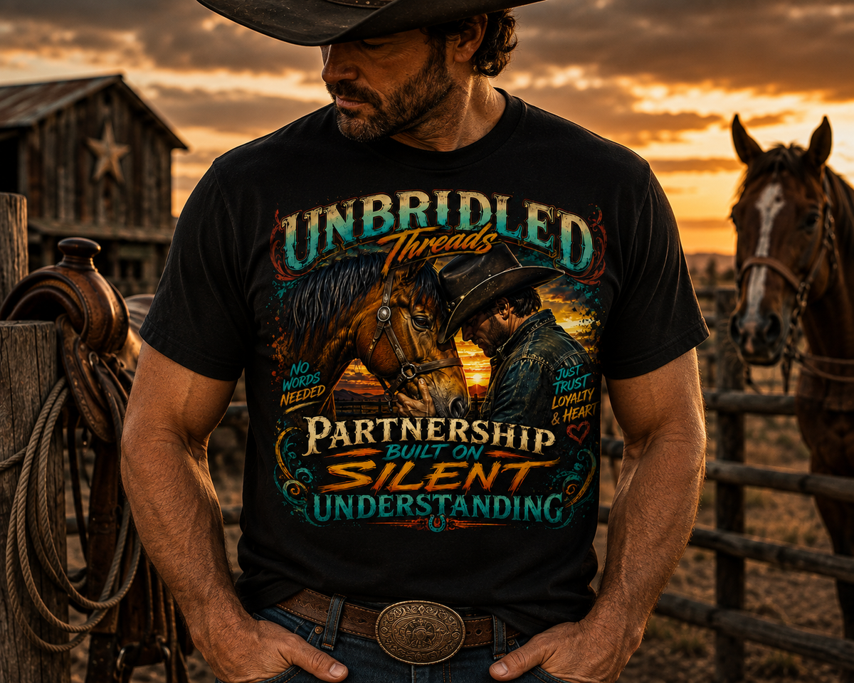 Unbridled Threads Horse Graphic T-Shirt — "Partnership Built On Silent Understanding" Western Tee