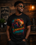 Lion Sunset Vibrant Rainbow Mane "Unbridled Threads" Graphic Tee