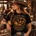 "Thank You for Every Ride, For Being My Partner and Friend" Cowgirl Horse Black T-shirt