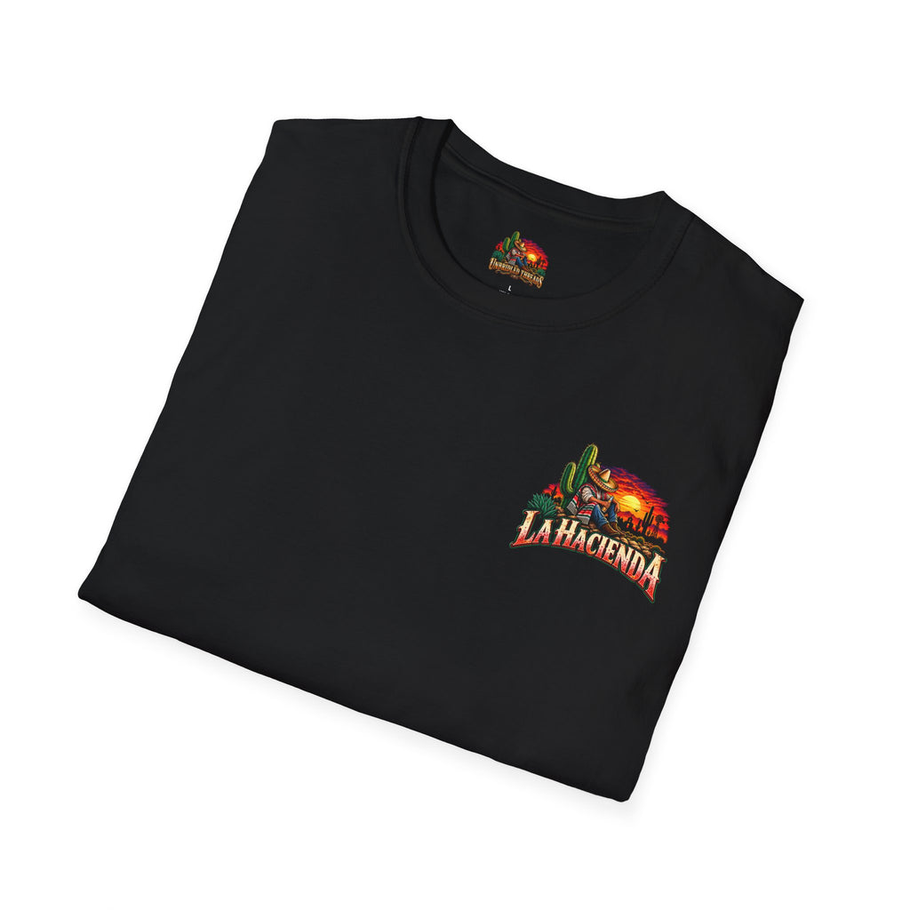 La Hacienda logo palm sunset T-Shirt | Mexican hacienda design