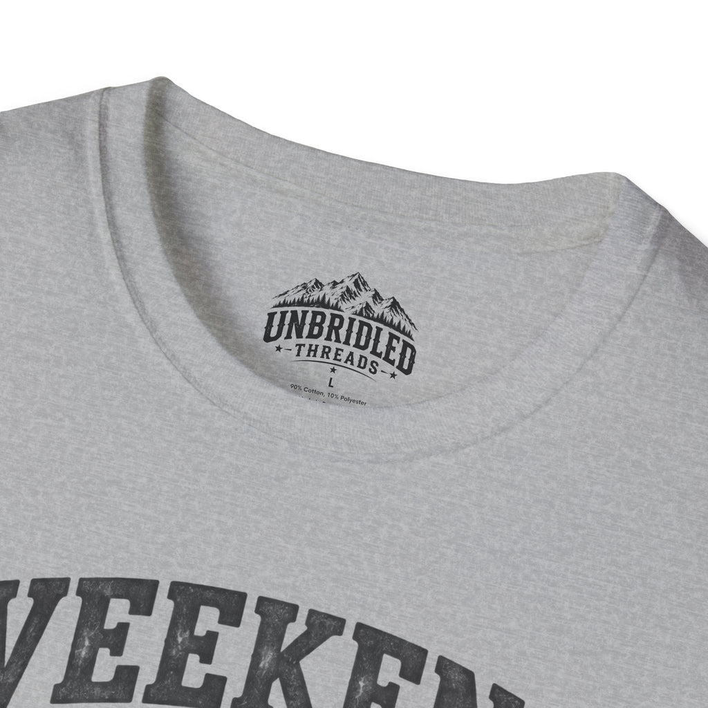 'Weekend Forecast: Chance of Drinking' Camping Graphic T-Shirt / Black, Red, Sport Gray and Natrual Colors