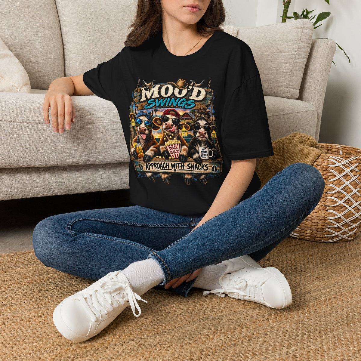 Mood Swings Cow T-Shirt — Funny Farm Animal Graphic Tee