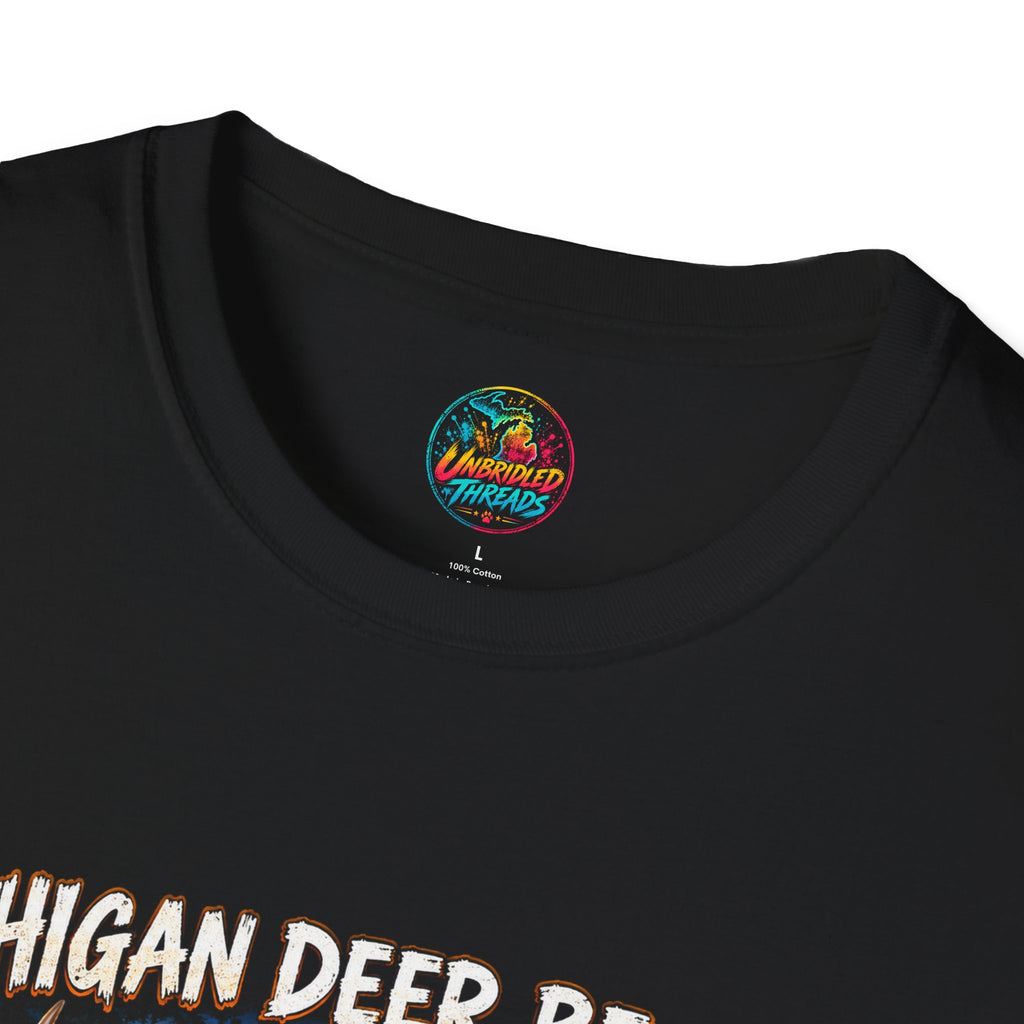 Michigan Deer Be Like... What? Graphic Black T-Shirt Funny Humor