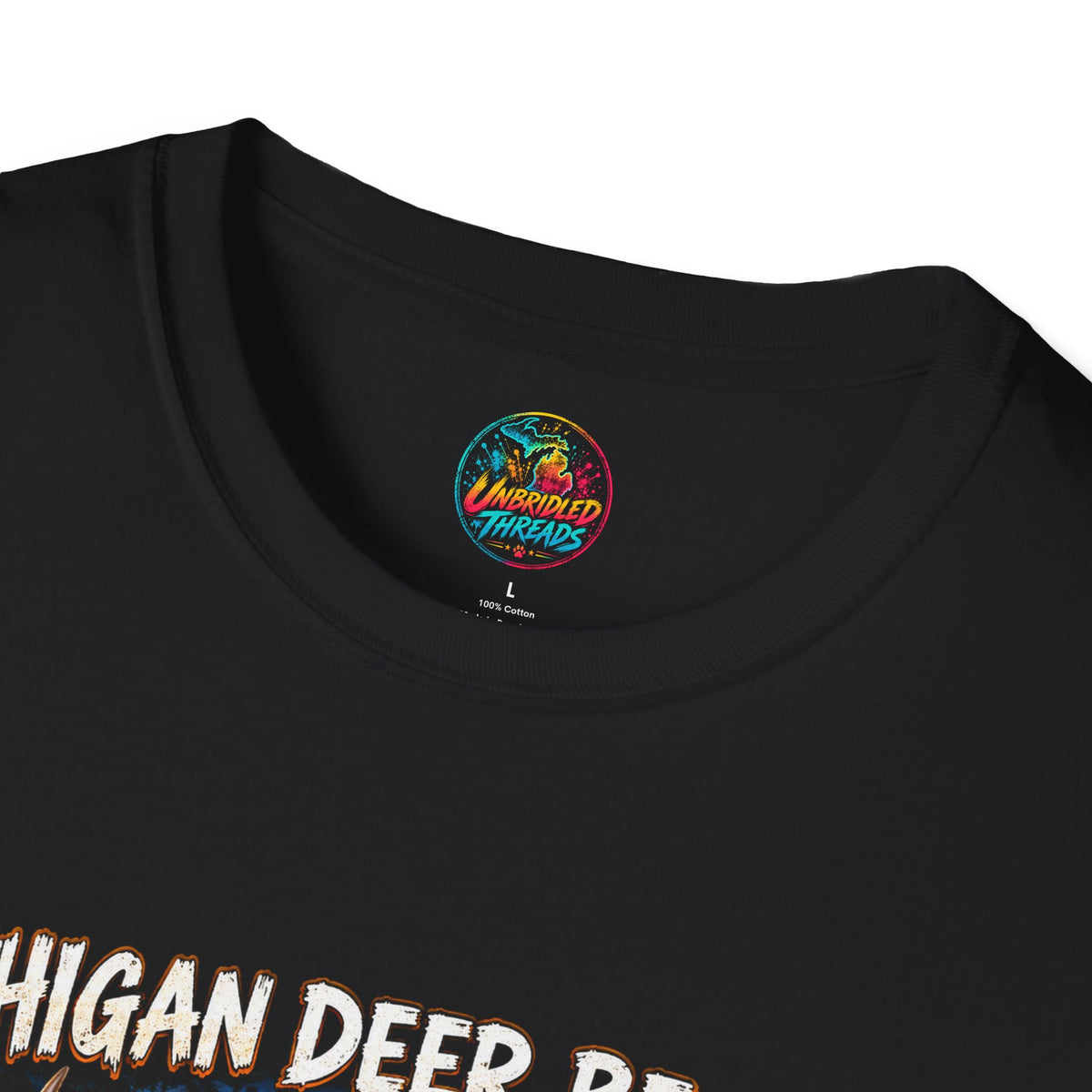 Michigan Deer Be Like... What? Graphic Black T-Shirt Funny Humor