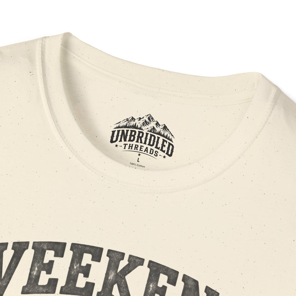'Weekend Forecast: Chance of Drinking' Camping Graphic T-Shirt / Black, Red, Sport Gray and Natrual Colors