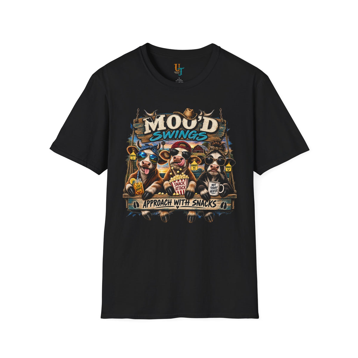 Mood Swings Cow T-Shirt — Funny Farm Animal Graphic Tee