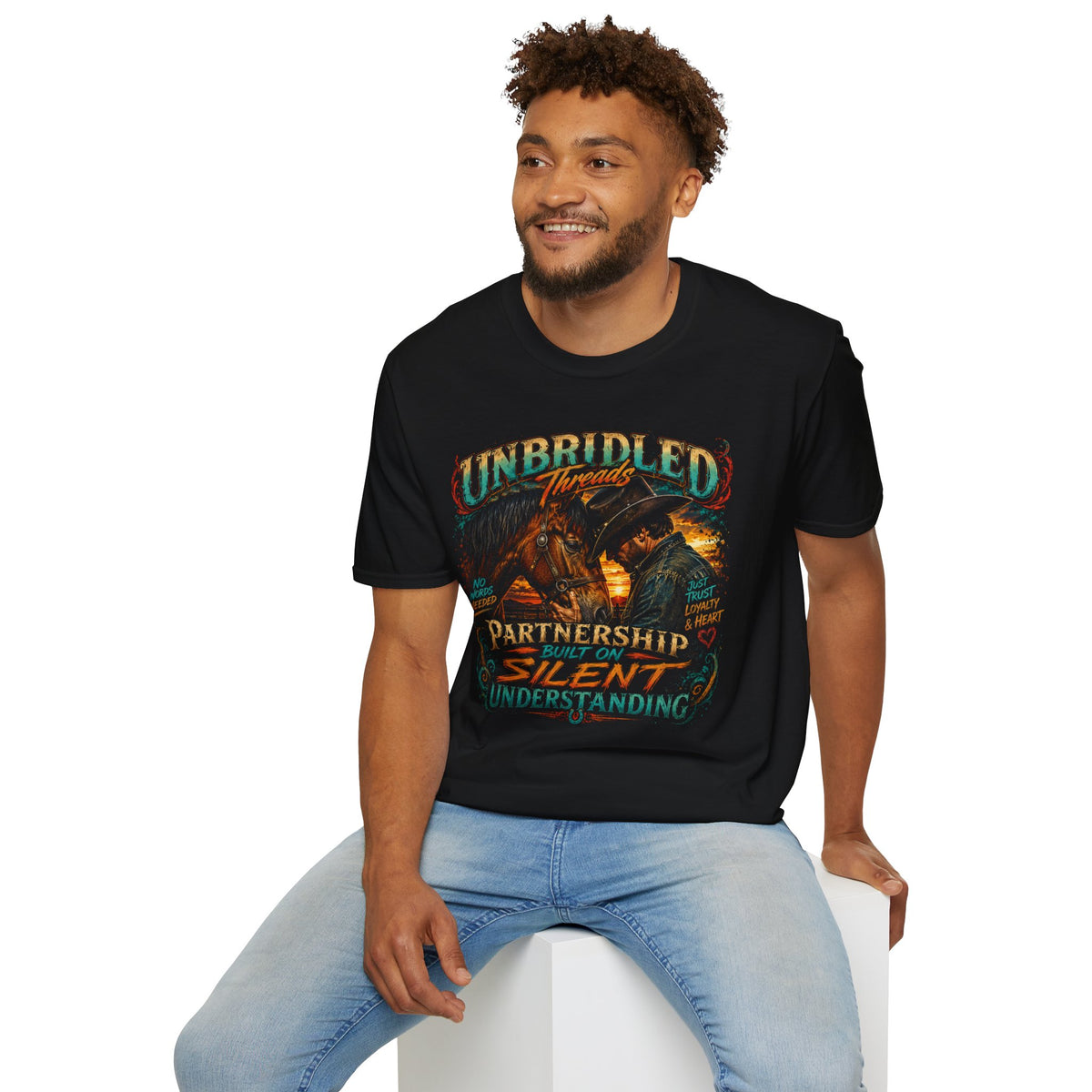Unbridled Threads Horse Graphic T-Shirt — "Partnership Built On Silent Understanding" Western Tee