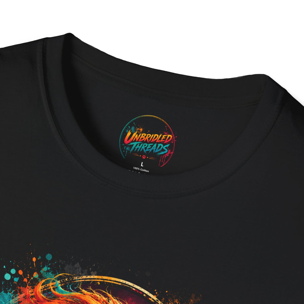 Lion Sunset Vibrant Rainbow Mane "Unbridled Threads" Graphic Tee